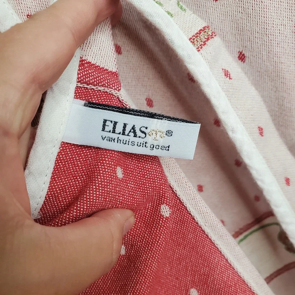 Elias House Holland Red Floral Dot Cotton Apron Baking‎ Kitchen French Country
